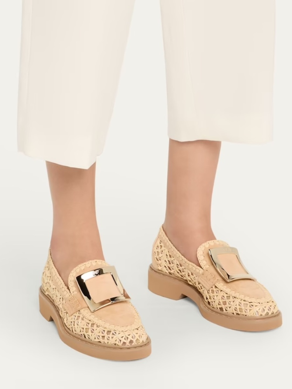 🏷️NWT Roger Vivier Viv’ Rangers braided raffia loafers sophisticated look